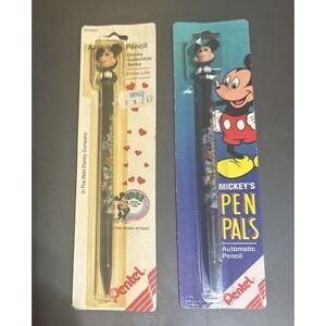 VTG MICKEY MOUSE Disney Pentel  (2)DP 458P mechanical Pencil Made In Japan